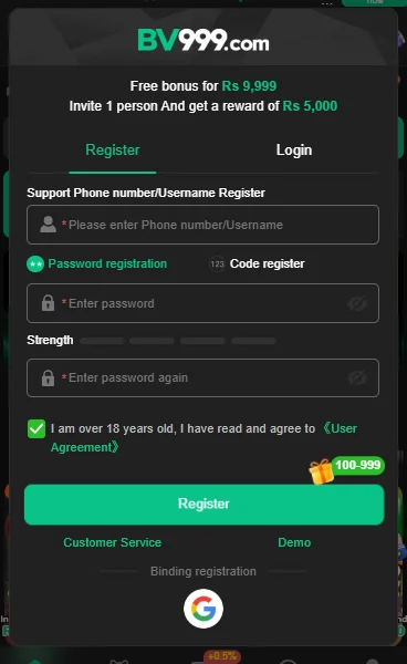 bv999 game register