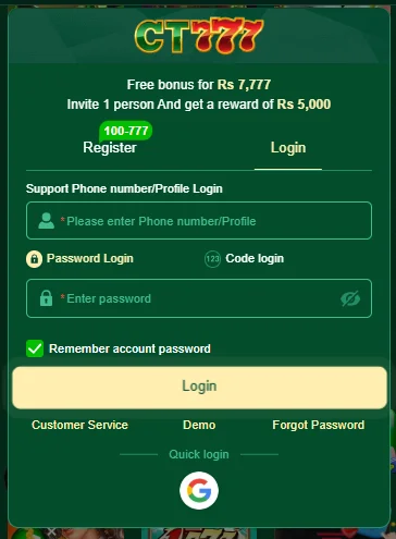 ct777 game login