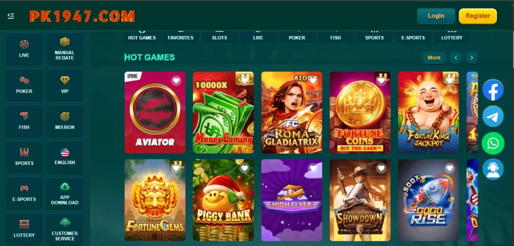 pk1947 game interface